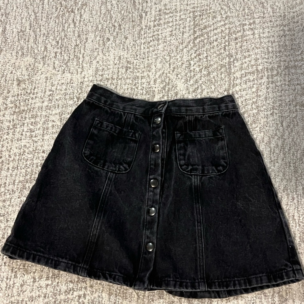 Urban Outfitters BDG Black Denim Button Down Skirt